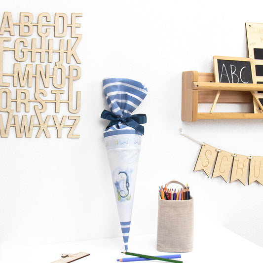 Geschwister Schultüte auch DIY aus Stoff - Unterwasserwelt Wal