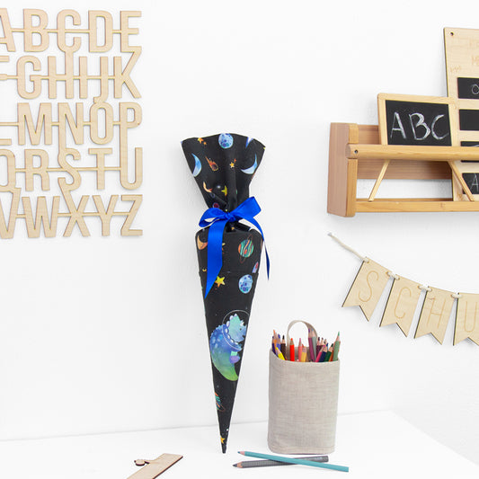 Geschwister Schultüte auch DIY aus Stoff - Dino Weltall