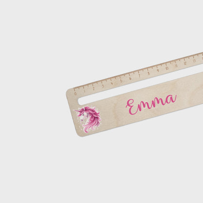 Lesehilfe und Lineal aus Holz personalisiert mit Name Geschenk zur Einschulung - Mädchen