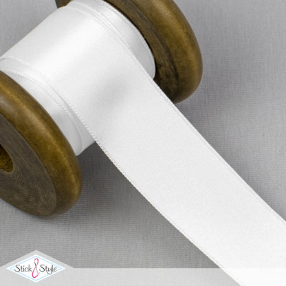 Satinband 25mm - Meterware - weiß