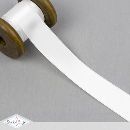 Satinband 25mm - Meterware - weiß