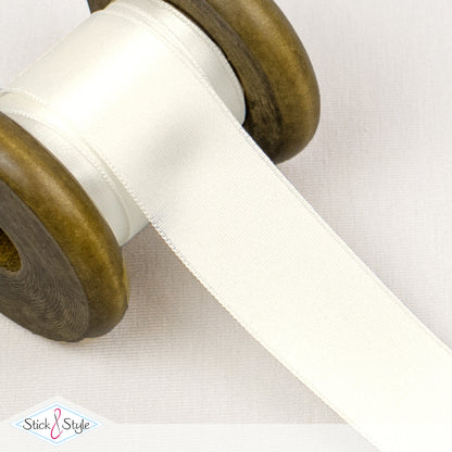 Satinband 25mm - Meterware - creme