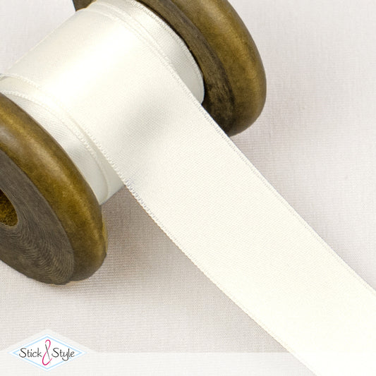 Satinband 25mm - Meterware - creme