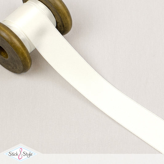 Satinband 25mm - Meterware - creme