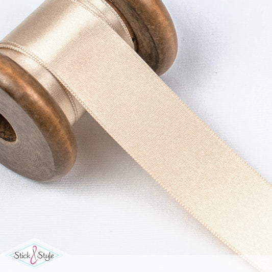 Satinband 25mm - Meterware - sand