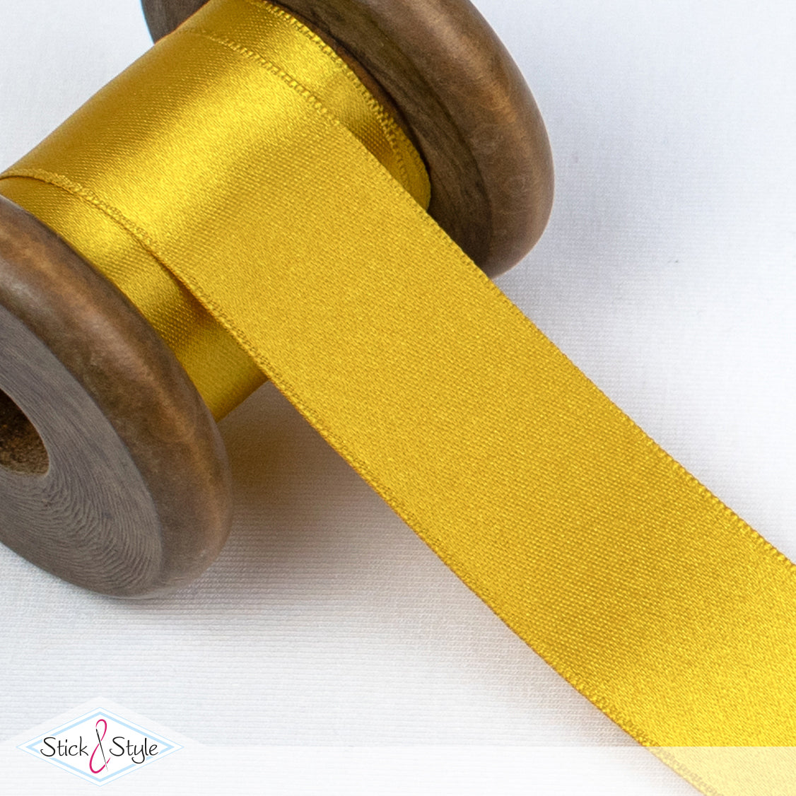 Satinband 25mm - Meterware - senf