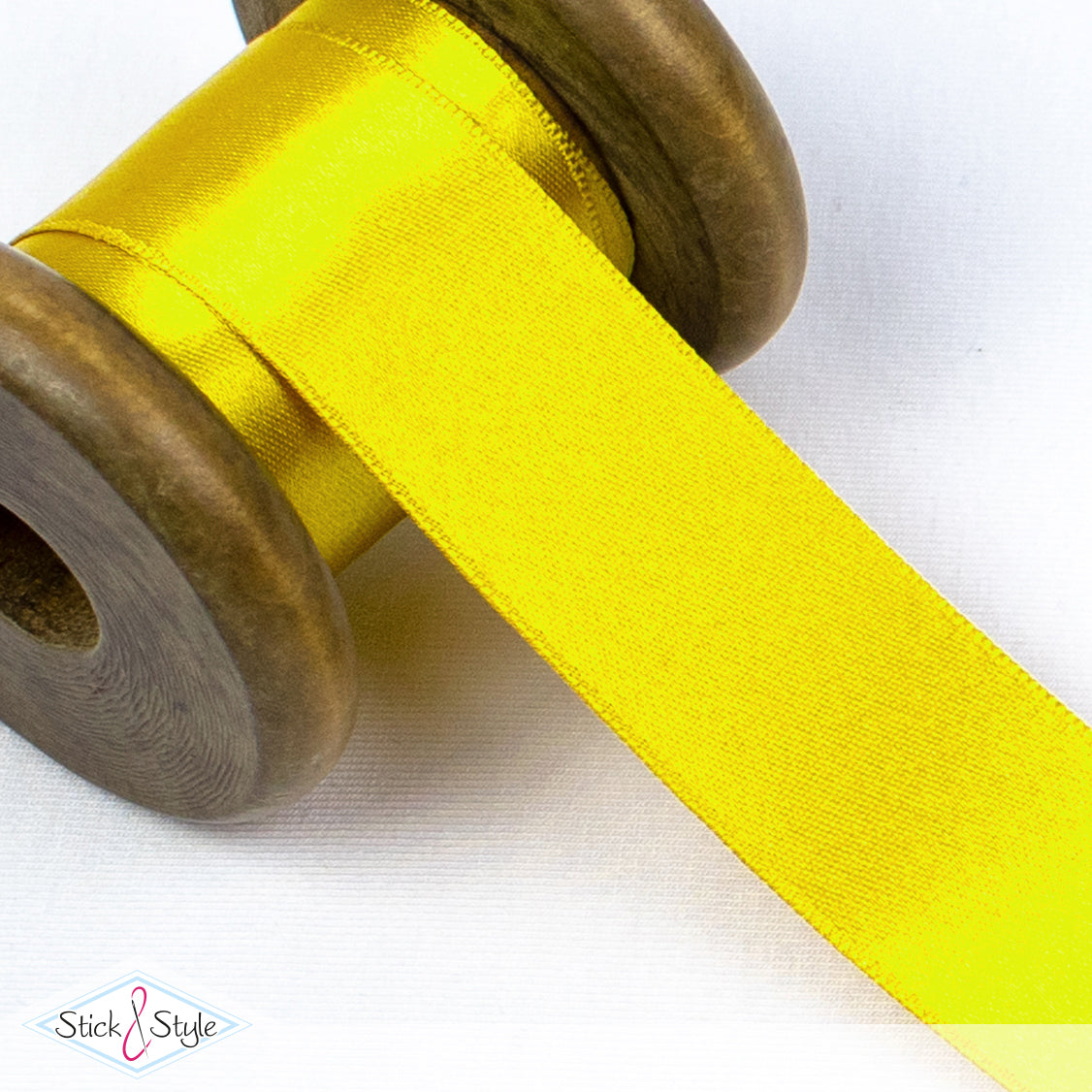 Satinband 25mm - Meterware - gelb