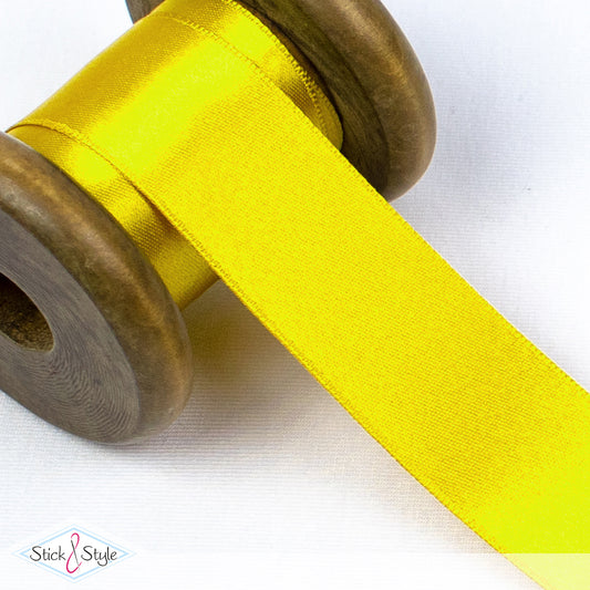 Satinband 25mm - Meterware - gelb