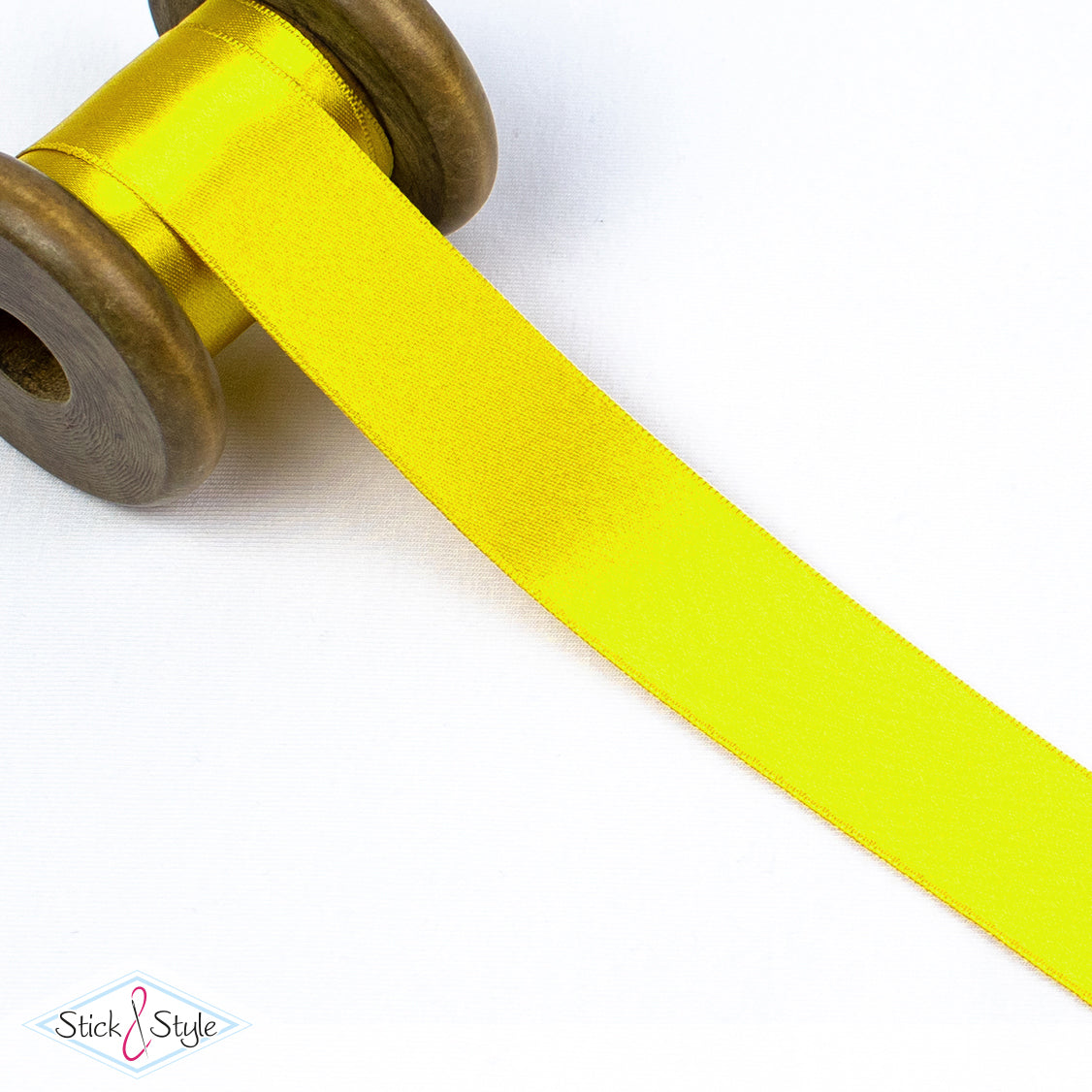 Satinband 25mm - Meterware - gelb