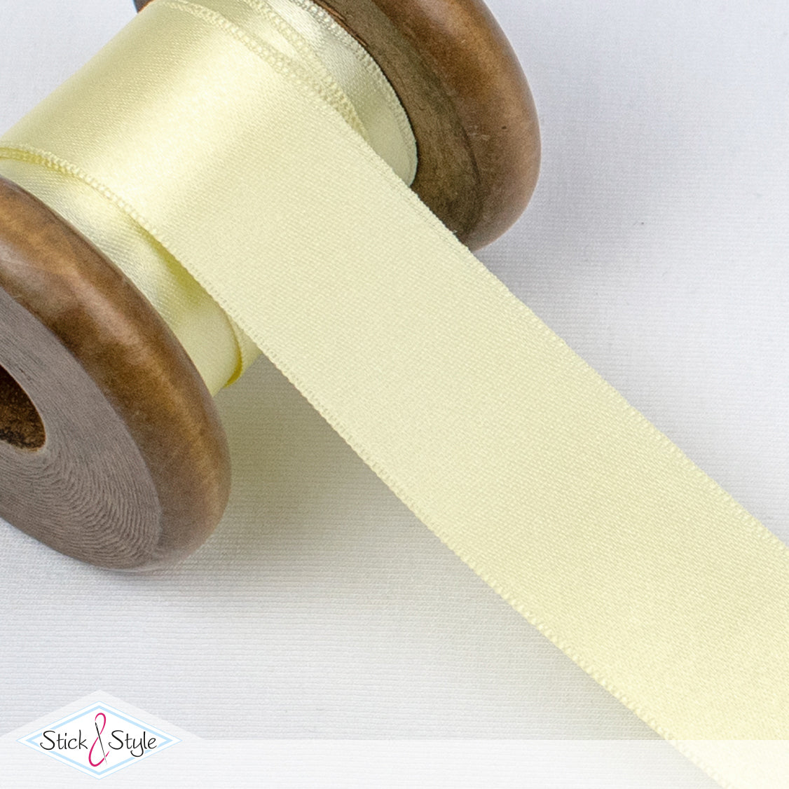 Satinband 25mm - Meterware - zartgelb