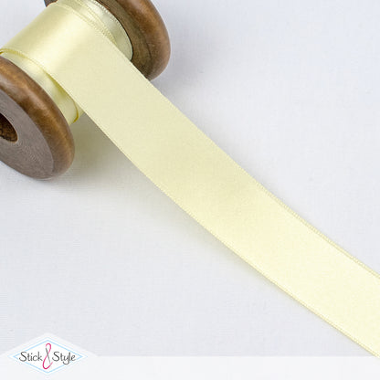 Satinband 25mm - Meterware - zartgelb