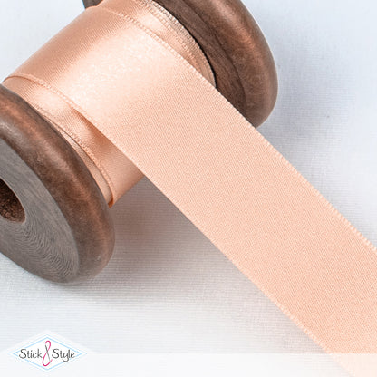 Satinband 25mm - Meterware - pfirsich