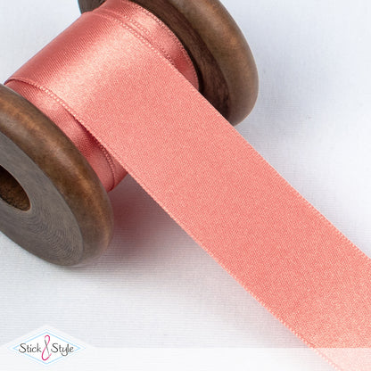 Satinband 25mm - Meterware - apricot