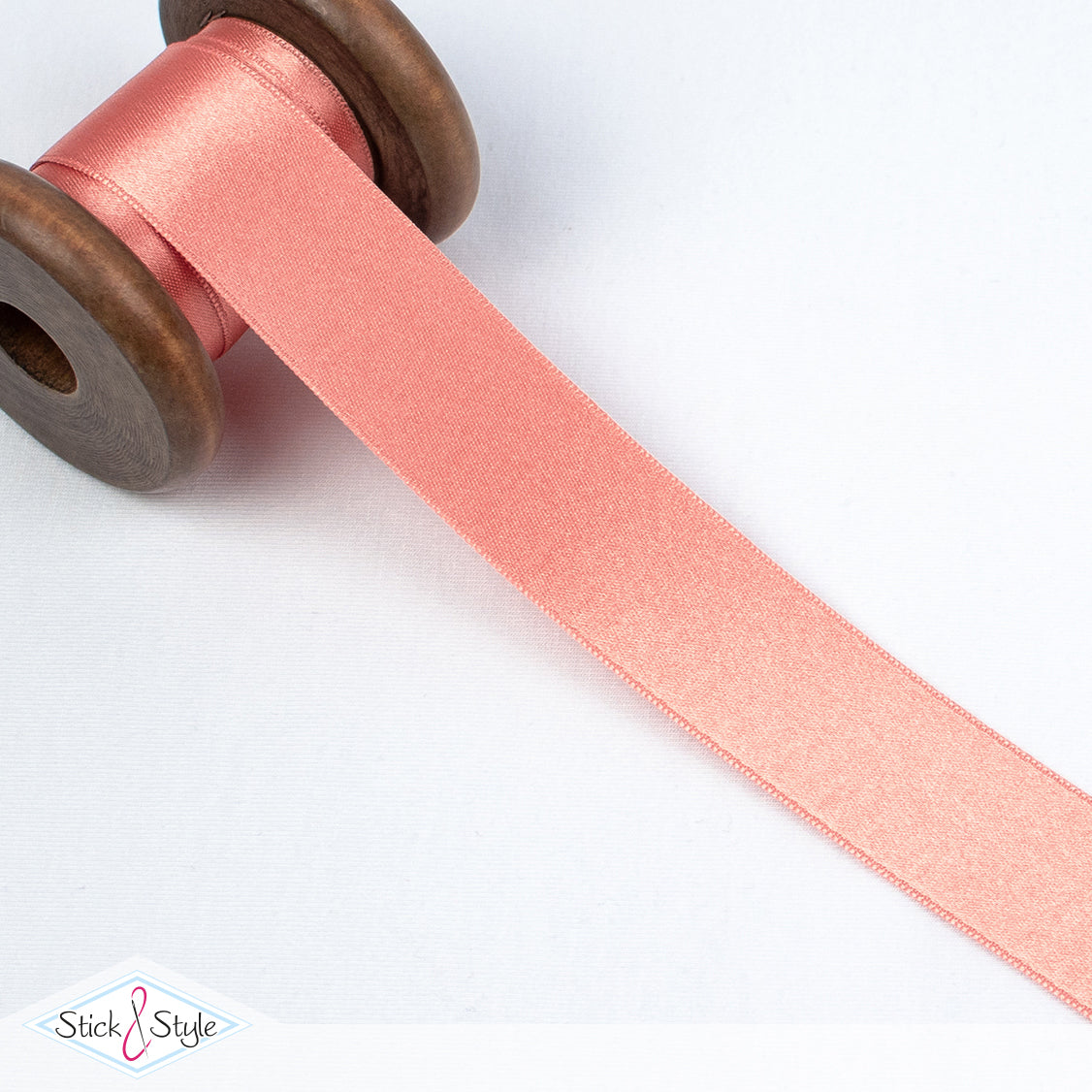 Satinband 25mm - Meterware - apricot