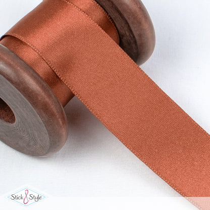 Satinband 25mm - Meterware - rost