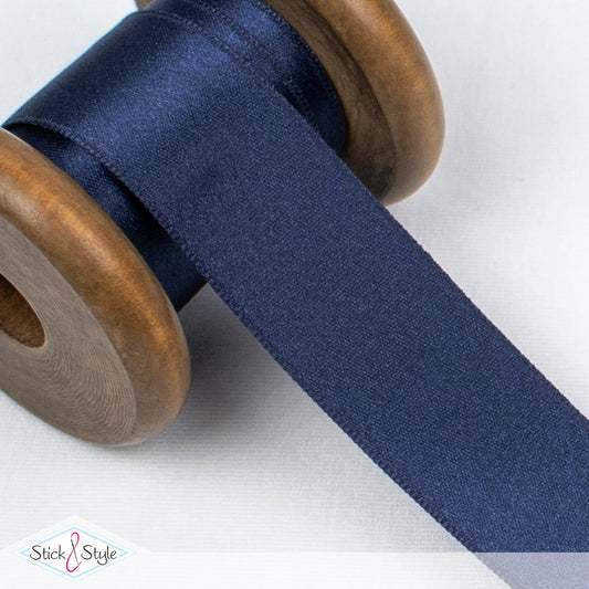 Satinband 25mm - Meterware - dunkelblau