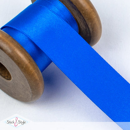 Satinband 25mm - Meterware - mittelblau