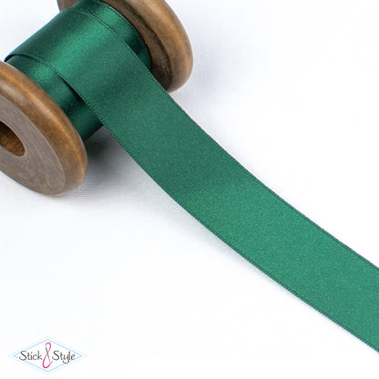 Satinband 25mm - Meterware - dunkelgrün