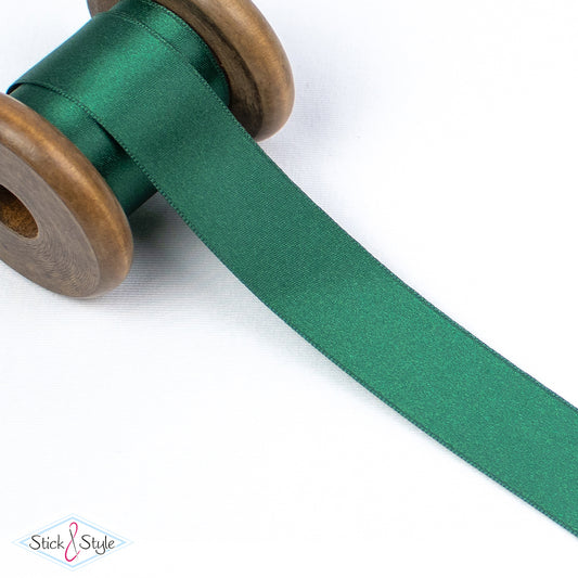 Satinband 25mm - Meterware - dunkelgrün