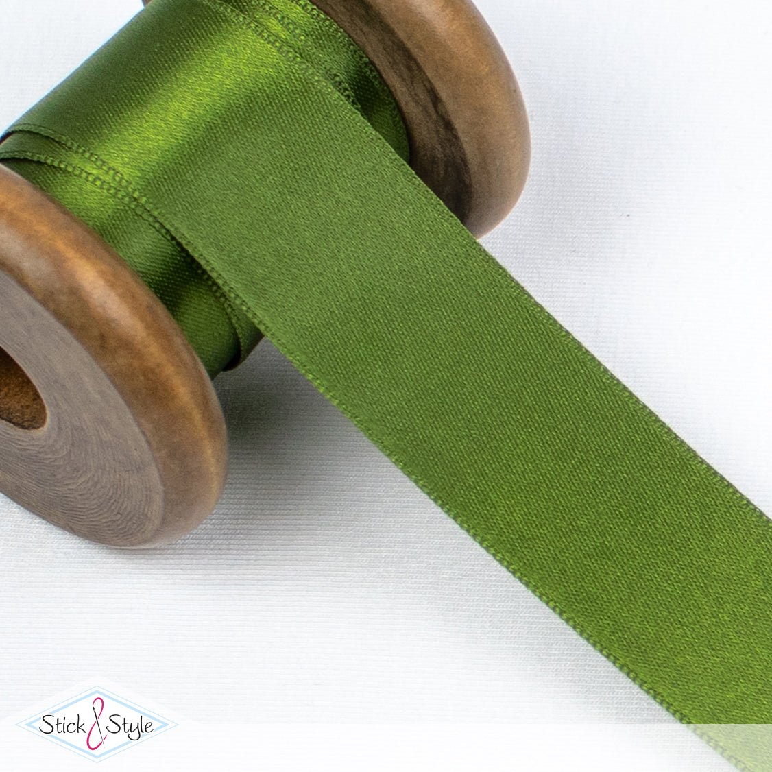 Satinband 25mm - Meterware - oliv