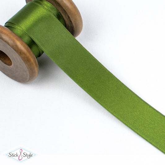 Satinband 25mm - Meterware - oliv
