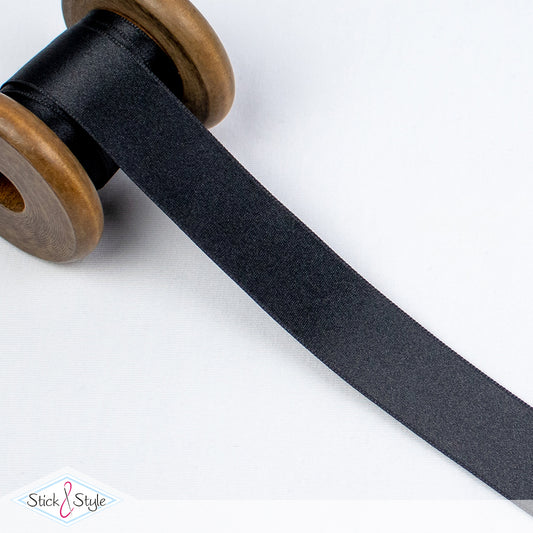 Satinband 25mm - Meterware - schwarz
