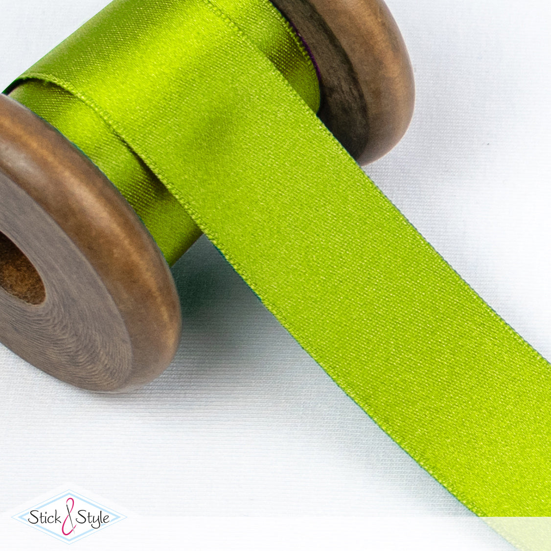 Satinband 25mm - Meterware - lime