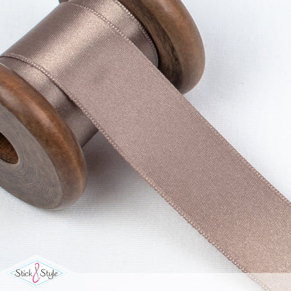 Satinband 25mm - Meterware - taupe