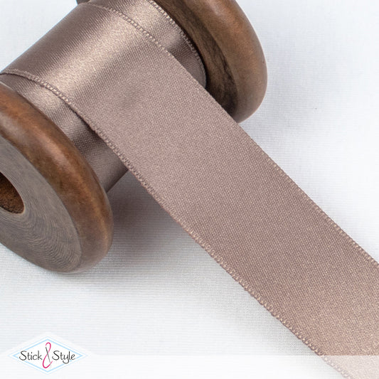 Satinband 25mm - Meterware - taupe