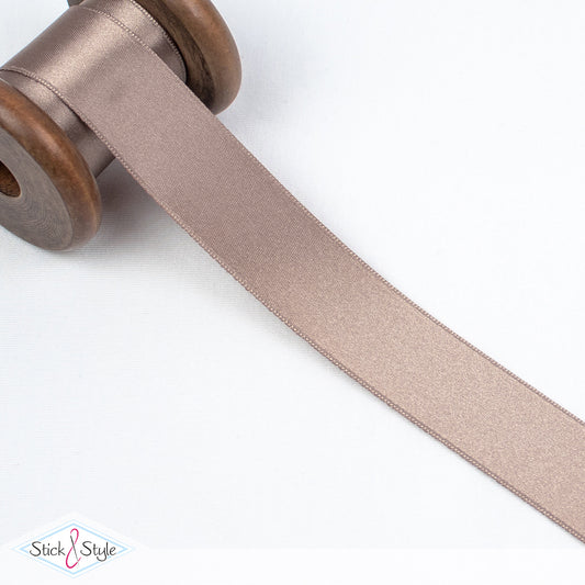 Satinband 25mm - Meterware - taupe