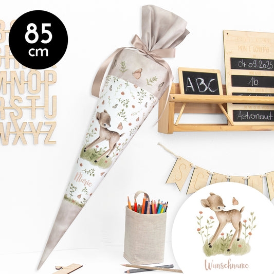 Schultüte aus Stoff mit Wunschname - Fabulous Forest- 85 cm