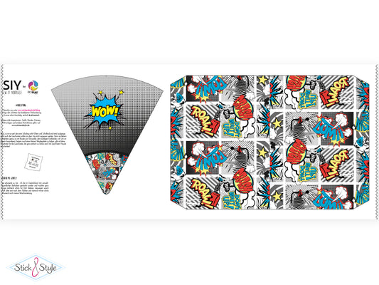 Geschwister Schultüte auch DIY aus Stoff - Comic