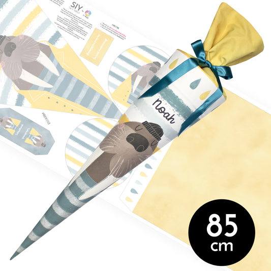 DIY Schultüte zum Selbernähen Schnittmuster auf Stoff mit Wunschname personalisierbar - Hamburger Jungs - 85 cm