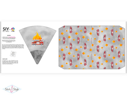 Geschwister Schultüte auch DIY aus Stoff - Feuerwehrauto