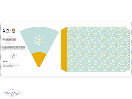 Geschwister Schultüte auch DIY aus Stoff - Gänseblümchen - mint