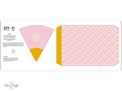 Geschwister Schultüte auch DIY aus Stoff - Gänseblümchen - rosa