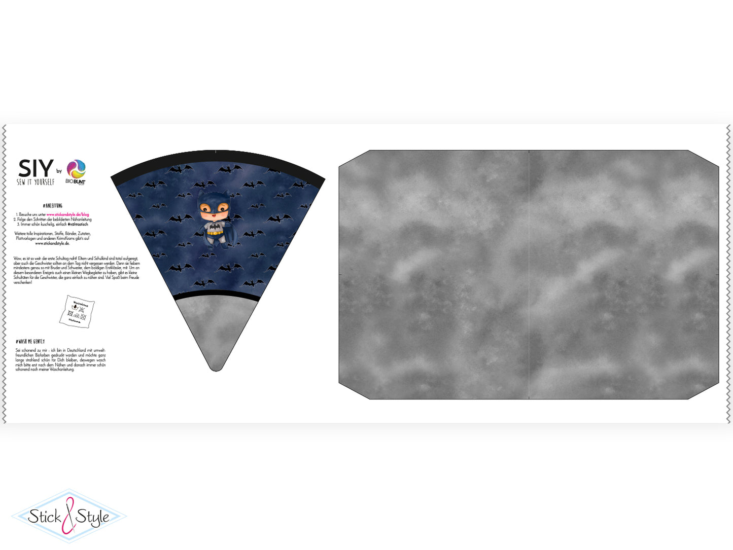 Geschwister Schultüte auch DIY aus Stoff - Heldenhafter Schulstart - Mr. Cool