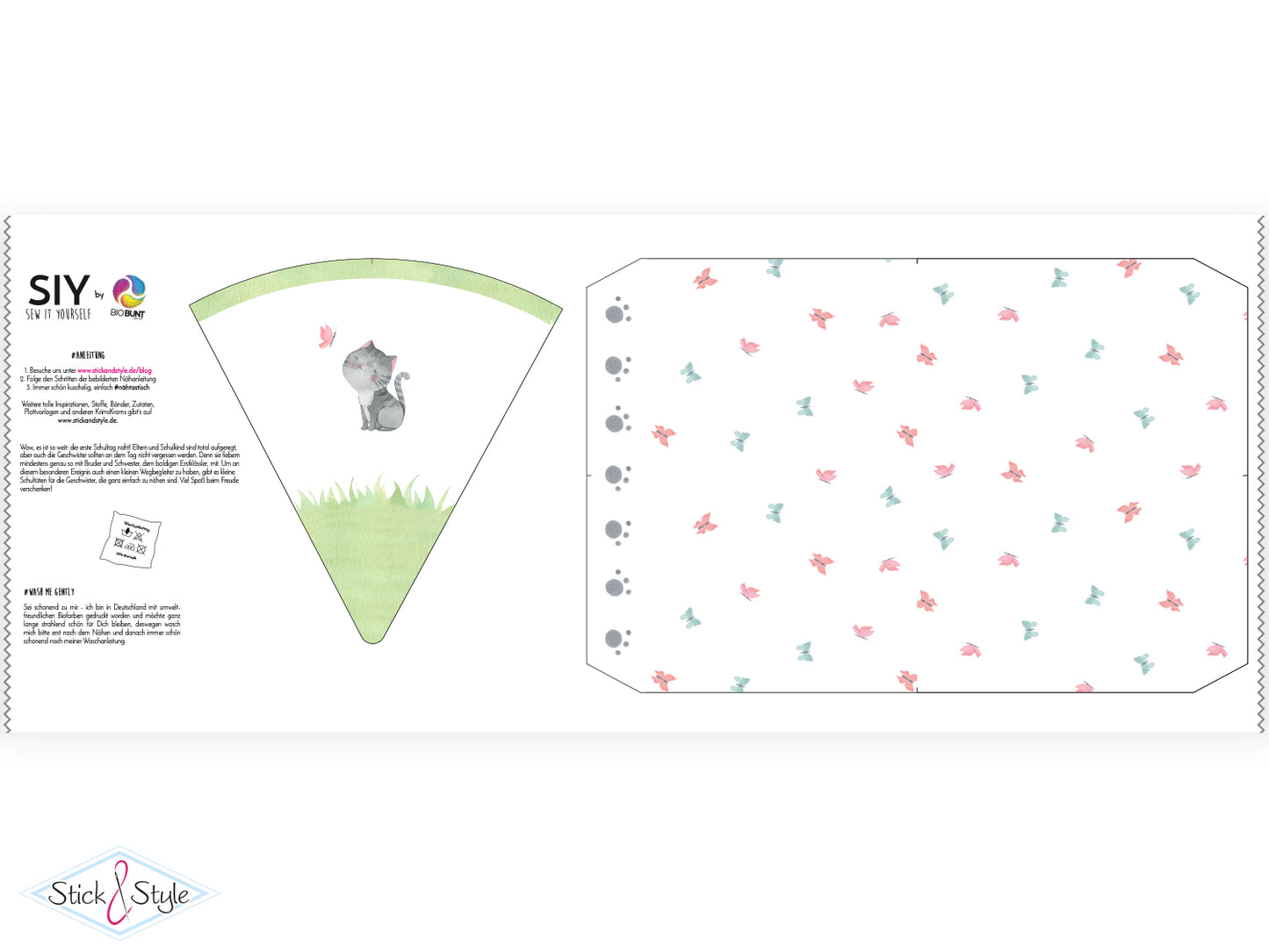 Geschwister Schultüte auch DIY aus Stoff - Little Kittens