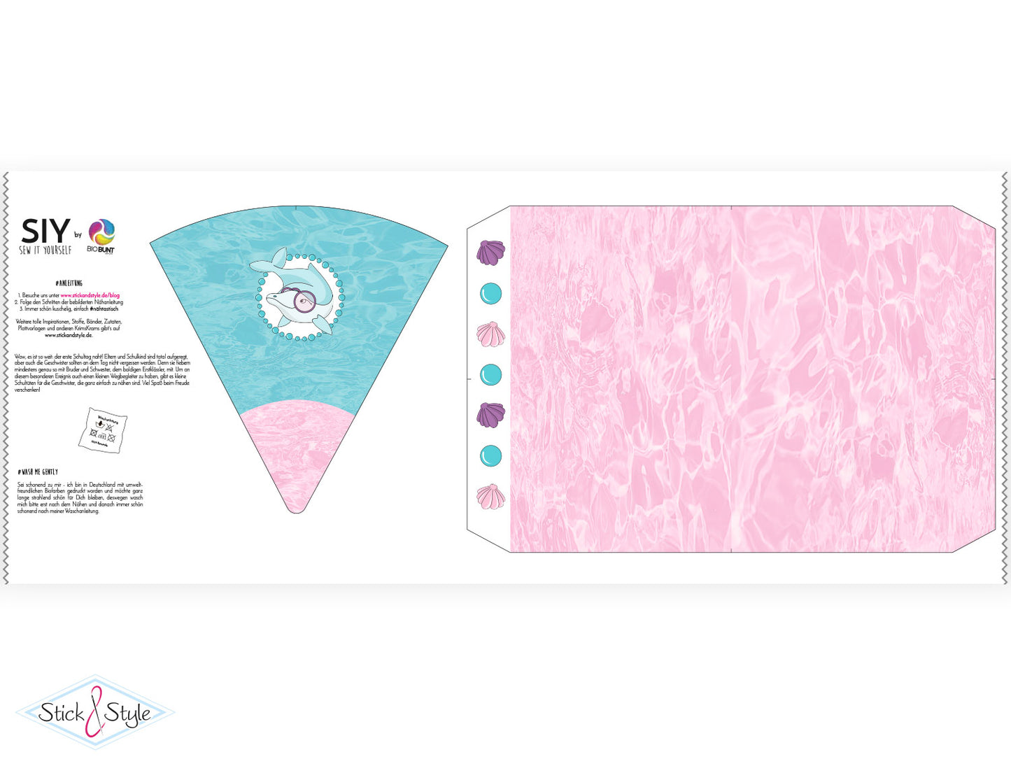 Geschwister Schultüte auch DIY aus Stoff - Mermaid School