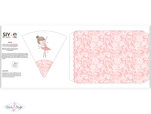 Geschwister Schultüte auch DIY aus Stoff - Ballerina