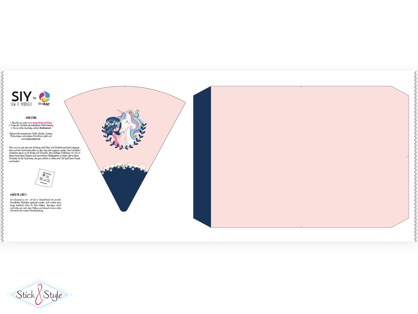 Geschwister Schultüte auch DIY aus Stoff - Einhornfreundin