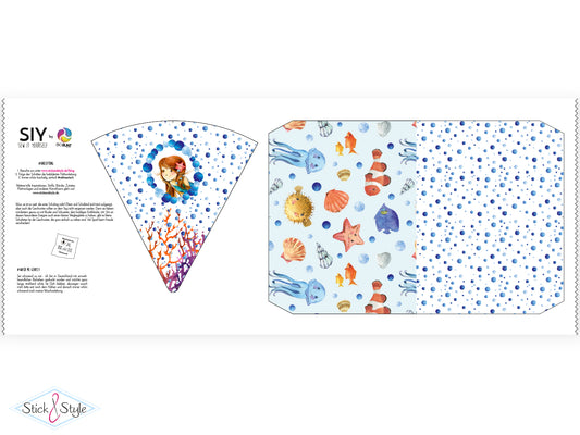 Geschwister Schultüte auch DIY aus Stoff - Sealife Mermaid