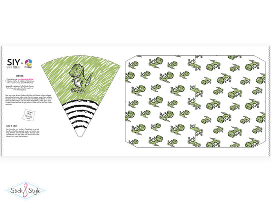 Geschwister Schultüte auch DIY aus Stoff - T-Rex