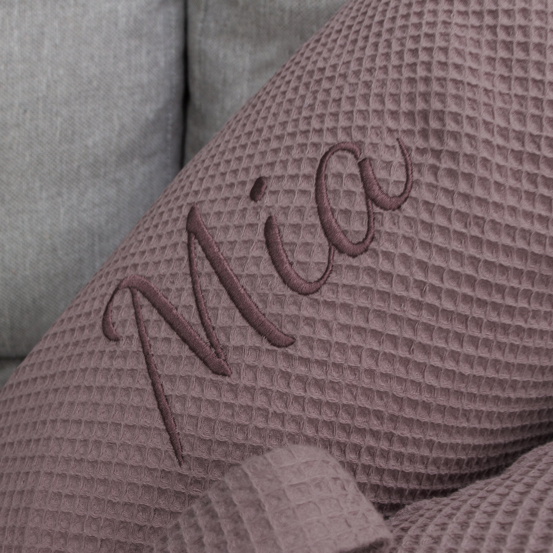 Stillkissen Set Kissen inkl. Bezug XXL Wunschname bestickt Seitenschläferkissen 190 cm Waffelpiqué 100% Baumwolle Boho