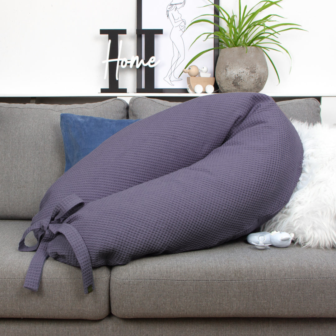 Stillkissen Set Kissen inkl. Bezug XXL Wunschname bestickt Seitenschläferkissen 190 cm Waffelpiqué 100% Baumwolle Mädchen